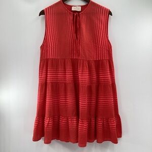 Elegant Red Sleeveless Tiered Mini Dress